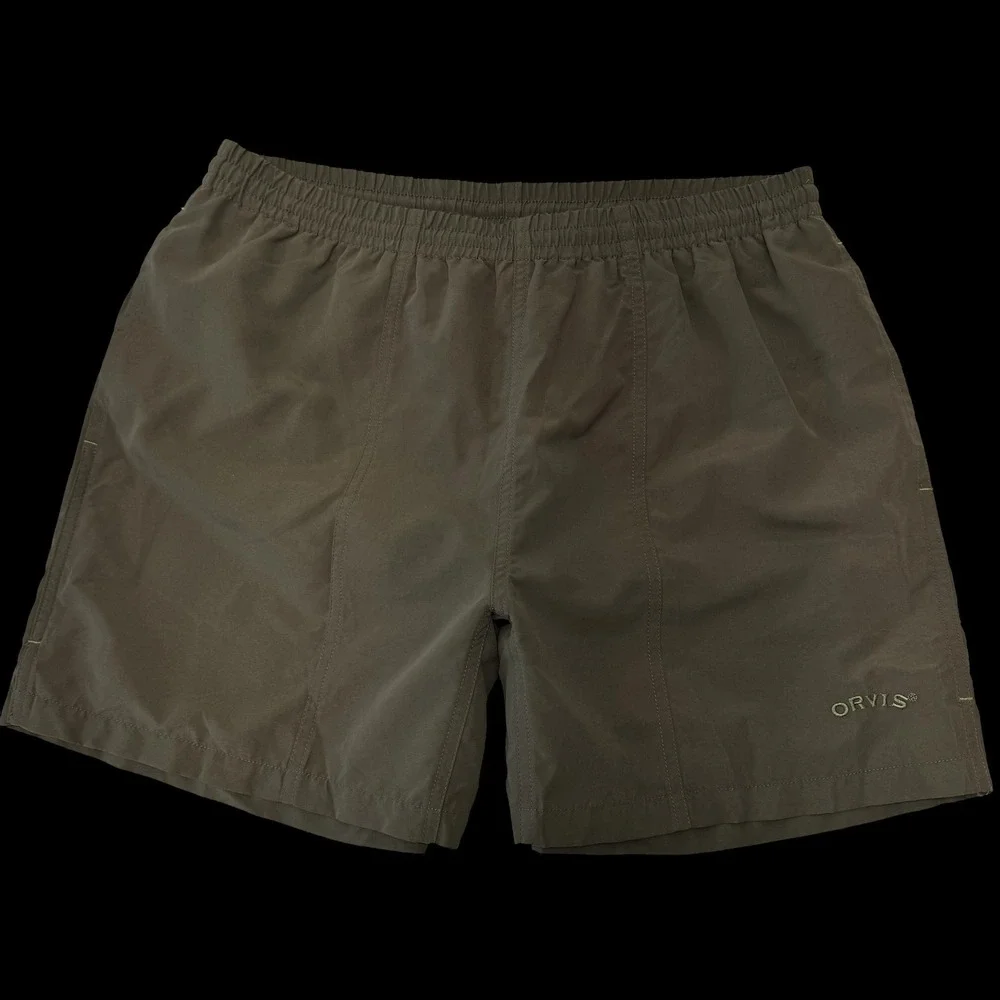 Orvis Mens Olive Green Medium Mesh Lined Swim Trunks Shorts‎ #574